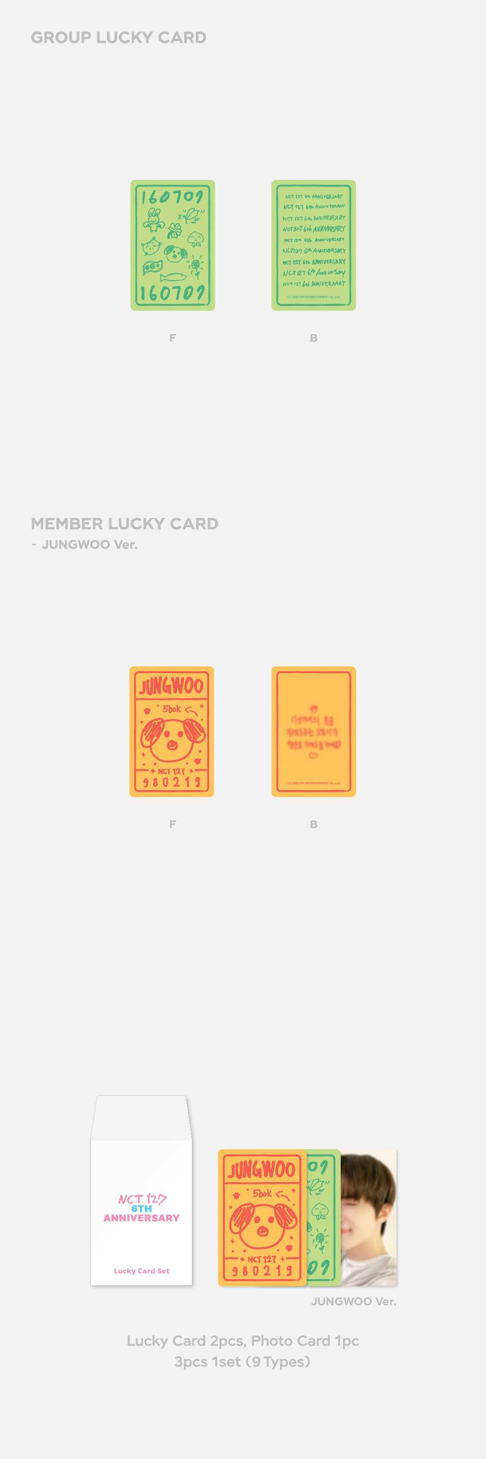 NCT 127 6th Anniversary Goods - Lucky Card Set